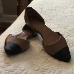 Jjill leather D’Orsay cap toe flats
